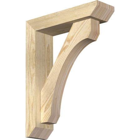 Ekena Millwork Legacy Slat Rough Sawn Bracket w/ Offset Brace, Douglas Fir, 4"W x 14"D x 18"H BKT0402X14X18LEC06RDF